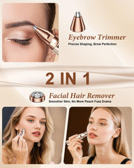 Bissuuy cabezal doble anillo, afeitado sin irritación para cejas