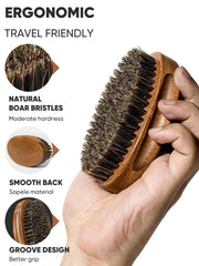 Bituemly cepillo-barba mango-madera ergonómico facilita el peinado diario.