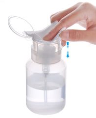 Biutee botella limpia con pompa para dosis precisas en manicura