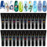 Biutee esmalte de stamping para uñas 24 colores, cobertura suave para diseños vibrantes.