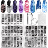 Biutee placas estampado encaje flor, ideal para uñas con detalles elegantes.