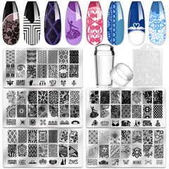 Biutee placas estampado encaje flor, ideal para uñas con detalles elegantes.
