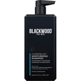 Blackwood For Men Hydroblast Shampoo, botella-derramando: limpieza suave para cuero cabelludo sensible.