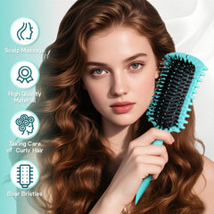 BLACKYEW mango ergonómico en tono teal para peinar cómodo