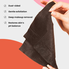 BLAQ toallitas con exfoliación AHA para renovar la textura de la piel.