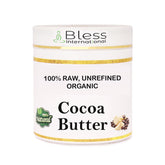 Bless International manteca cacao cruda en envase 450 g para hidratación diaria.