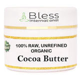 Bless International manteca de cacao orgánica, envase 8oz: derrame suave para piel hidratada