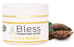 Bless International manteca de cacao orgánica: textura cremosa para rostro y cuerpo