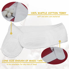 Banda absorbente Bleu Bath para sudor con waffle blanco, ideal para maquillaje.