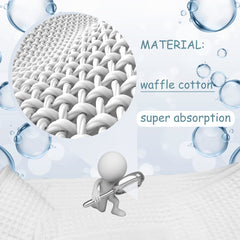 Banda lavable a máquina Bleu Bath con diseño waffle blanco.