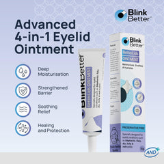 BlinkBetter BetterLids textura cremosa para comodidad diaria de la piel delicada de los párpados.