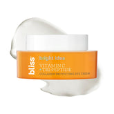 Bliss Bright Idea Eye Cream jar closeup highlighting vitamin C brightening formula