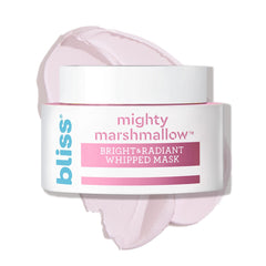 Bliss Mighty Marshmallow mascarilla frasco rosa, textura esponjosa e hidratante.