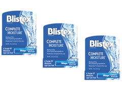 Blistex Complete Moisture, tubos-3-unidades, hidratación inmediata para labios secos y suaves.