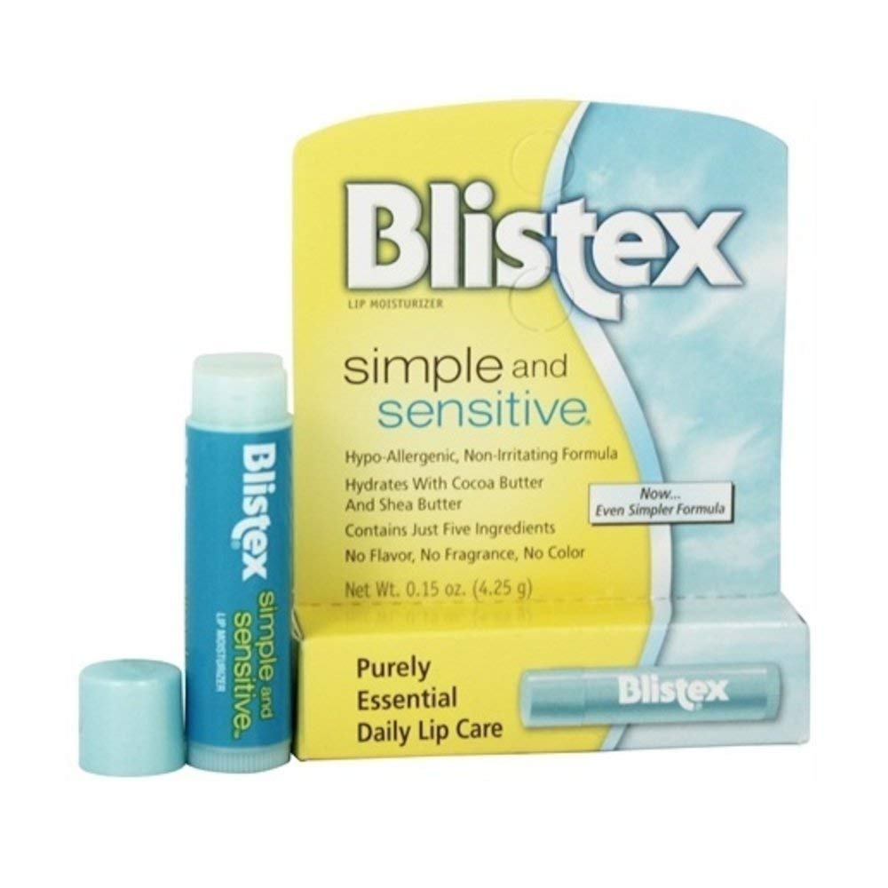 Blistex Simple & Sensitive bálsamo labial 4-pack, tubos para uso diario
