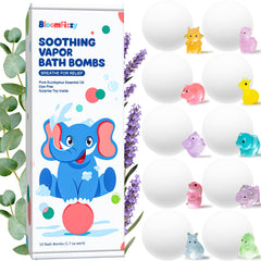 BloomFizzy bomba de baño con vapor suave para relajarse.