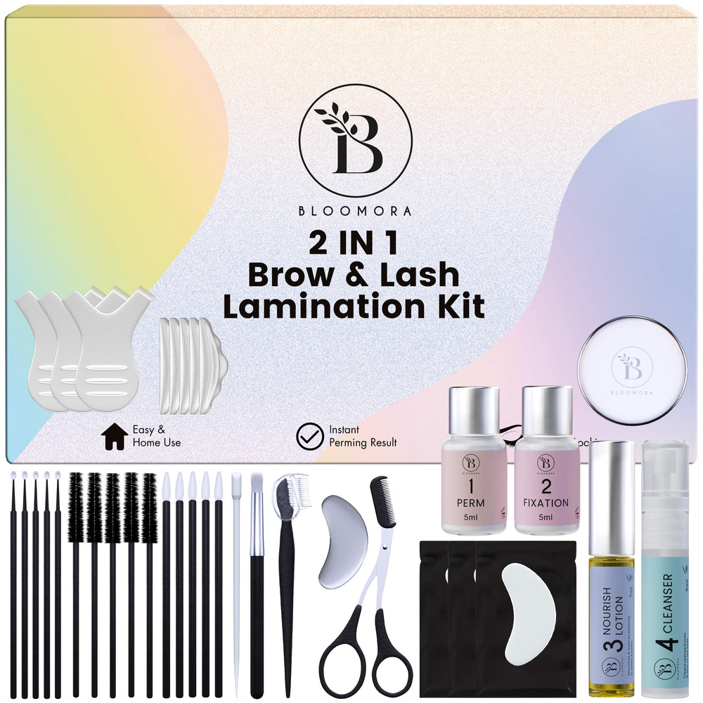 Bloomora kit 2 en 1 para pestañas, realza la mirada en casa.