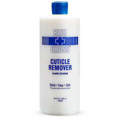 Blue Cross removedor líquido de cutículas en botella de 32 oz para uso profesional.