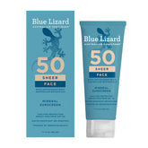 Blue Lizard protector mineral facial SPF50 - botella frontal, protección diaria sin residuo blanco.