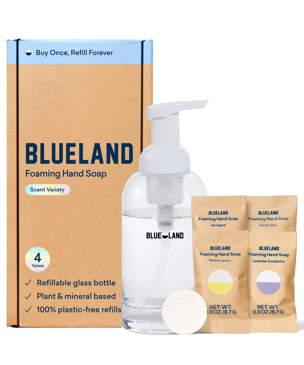 BLUELAND dispensador de jabón espumoso reutilizable para uso diario.