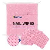 BLUERISE toallitas sin pelusa para uñas rosas, absorbentes para quitaesmalte.