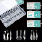 BlueZOO conjunto de puntas gel suave con tres estilos para uso casero.