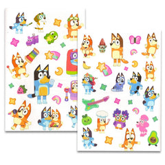 Bluey tatuajes incluyen páginas para colorear para tiempo de juego creativo.