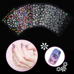 Blulu estampas florales 3D para uñas, efecto realista