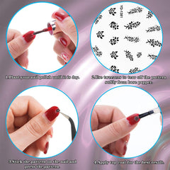 Blulu pinzas de metal para aplicar pegatinas en uñas