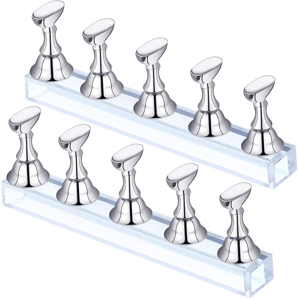 Blulu soporte uñas postizas magnetico base, estable para practicar y exhibir decoraciones.