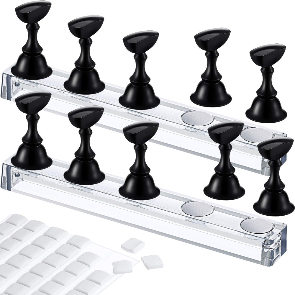 Blulu soportes de uñas acrílicas con base magnética para practicar y exhibir
