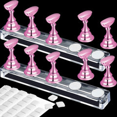 Blulu soportes para uñas acrílicas con base magnética rosa, ideal para practicar y exhibir arte