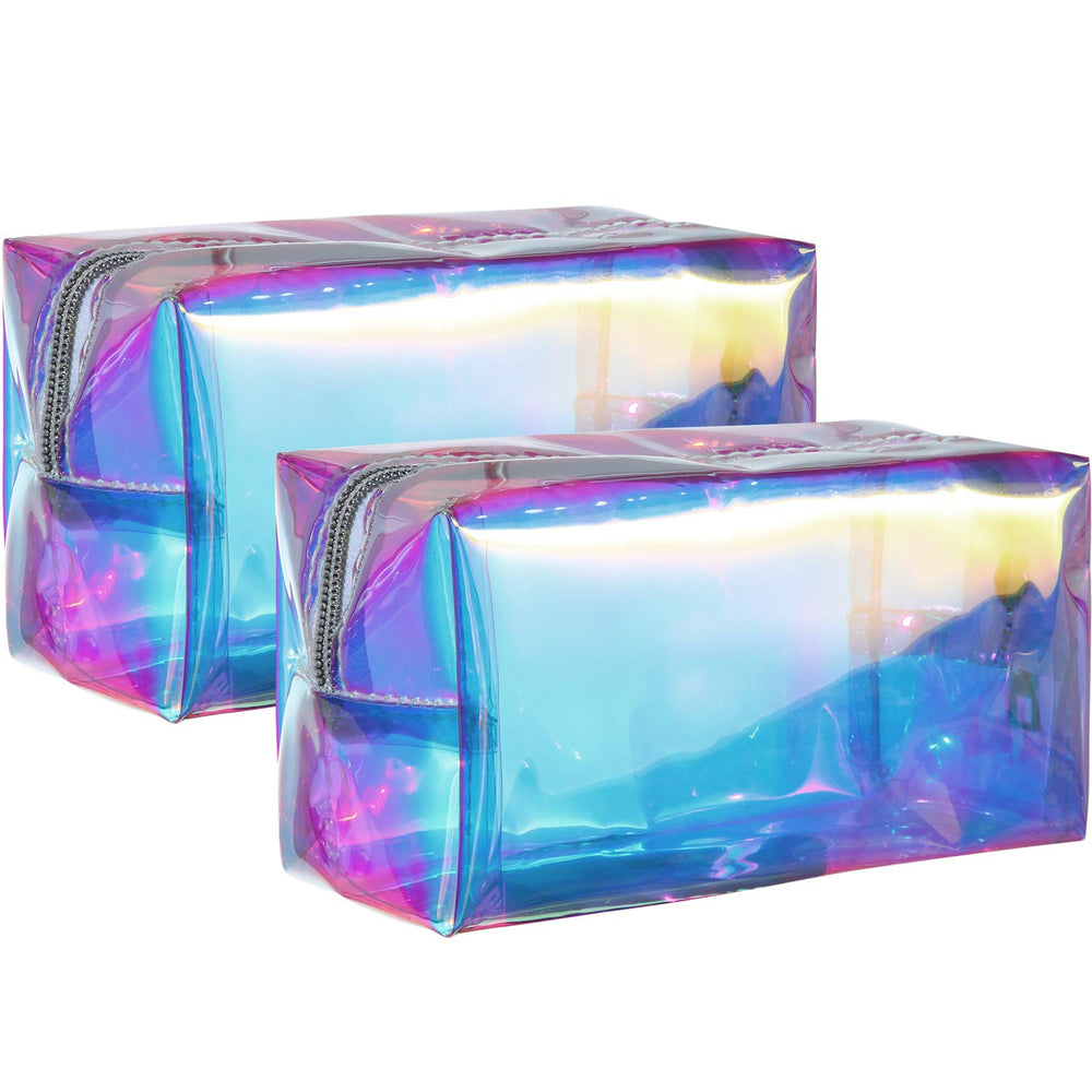 Boao bolsa maquillaje holográfica, diseño iridiscente para localizar productos fácilmente.