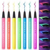 BOBISUKA delineador líquido neón de 7 colores con brillo UV para estilos audaces.