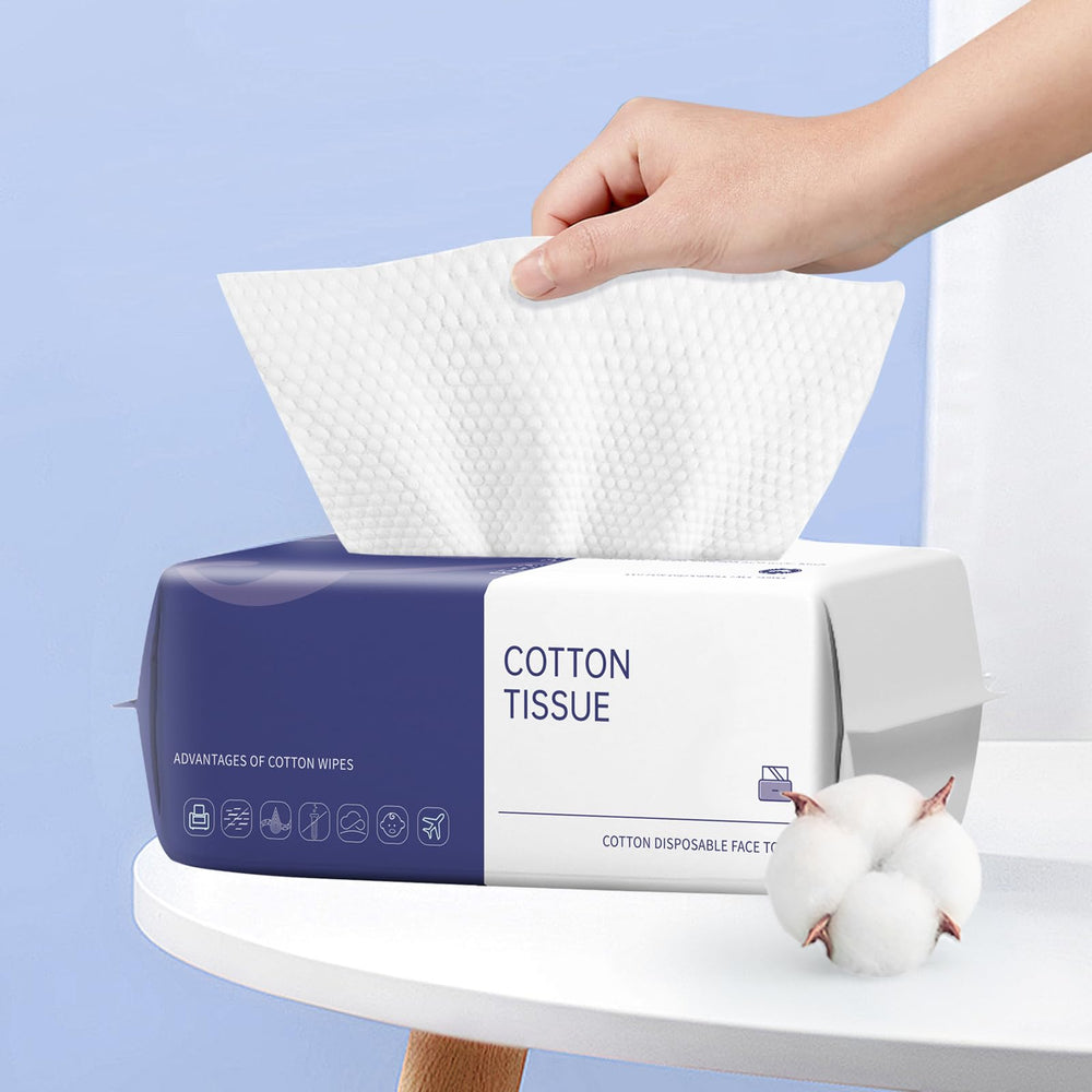 Toalla facial desechable BODFPPC en caja, uso diario.