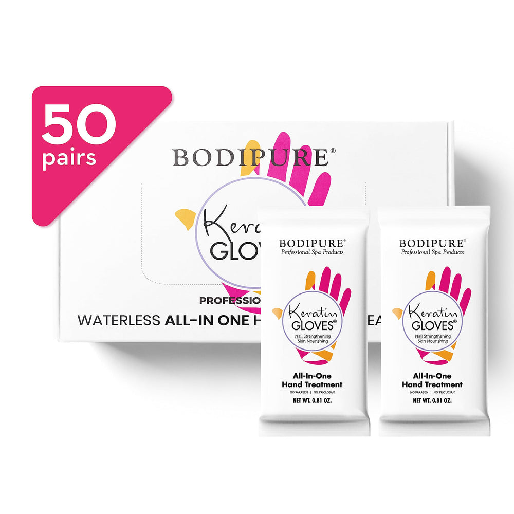 Masque Mains Bodipure hydratant kératine et vitamine E pour douceur immédiate.