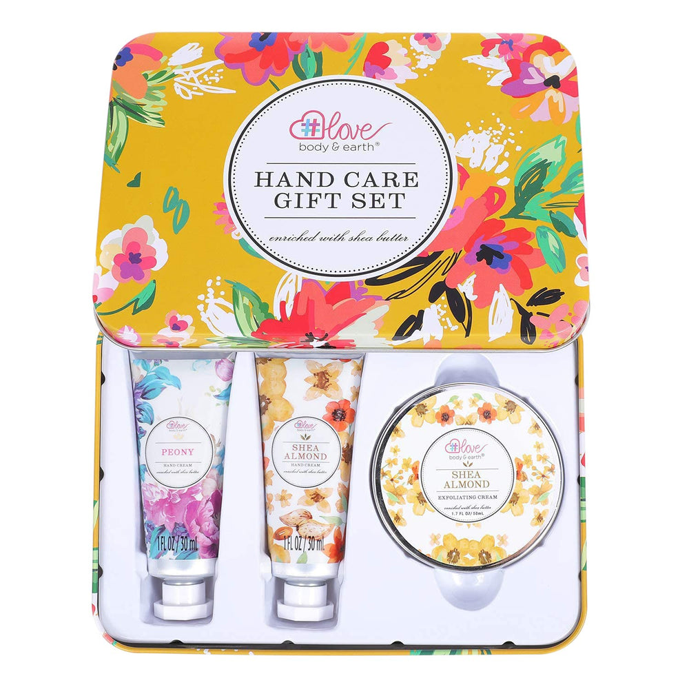 BODY & EARTH # LOVE crema de manos en set regalo, hidratación suave para piel seca.