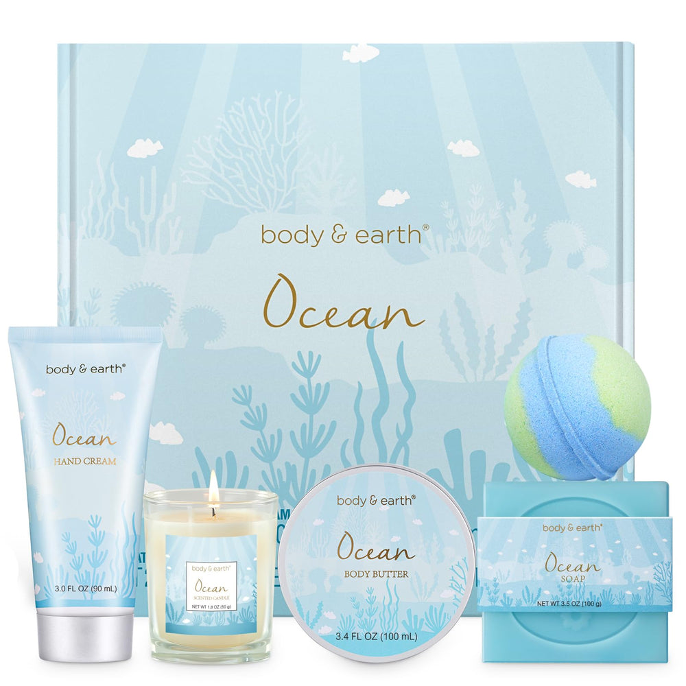 Vela perfumada BODY & EARTH: aroma oceánico para relajación en casa.