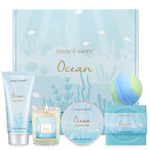Vela perfumada BODY & EARTH: aroma oceánico para relajación en casa.