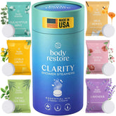 Bombas de ducha aromáticas Body Restore Clarity Grove, pack de seis para relajación diaria.
