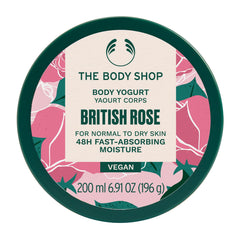 The Body Shop British Rose Yogur Corporal se aplica rápidamente tras la ducha para hidratación inmediata.