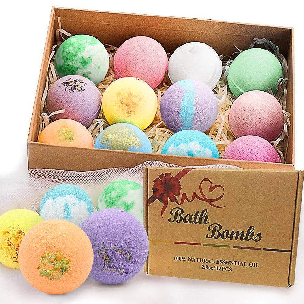 BOENFU Bombas de Baño 12 Piezas: regalo elegante para spa en casa
