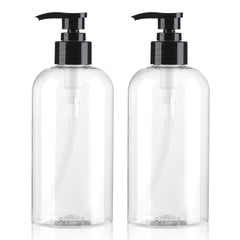 Boenoea botella bomba 380ml transparente para shampoo, relleno fácil.