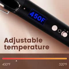 Bo'laiya ondulador cerámico con pantalla de temperatura para brillo y suavidad.