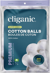 Cliganic bolas-de-algodon-200-cuenta: suaves, absorbentes y aptas para cuidado facial diario