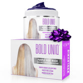 Mascarilla púrpura Bold Uniq en frasco para realzar rubio y neutralizar amarillos