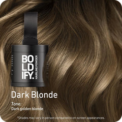Aplicador de Boldify Hairline Powder para una línea de cabello definida.
