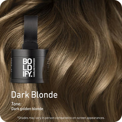 Boldify Hairline Powder para canas ofrece cobertura uniforme con efecto natural.
