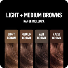 Boldify Hairline Powder medium brown shade swatch for natural blending.