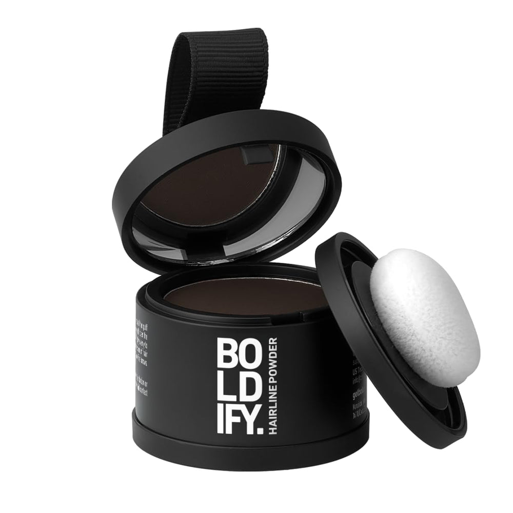Boldify polvos para raíces brindan cobertura instantánea de canas en la línea del cabello
